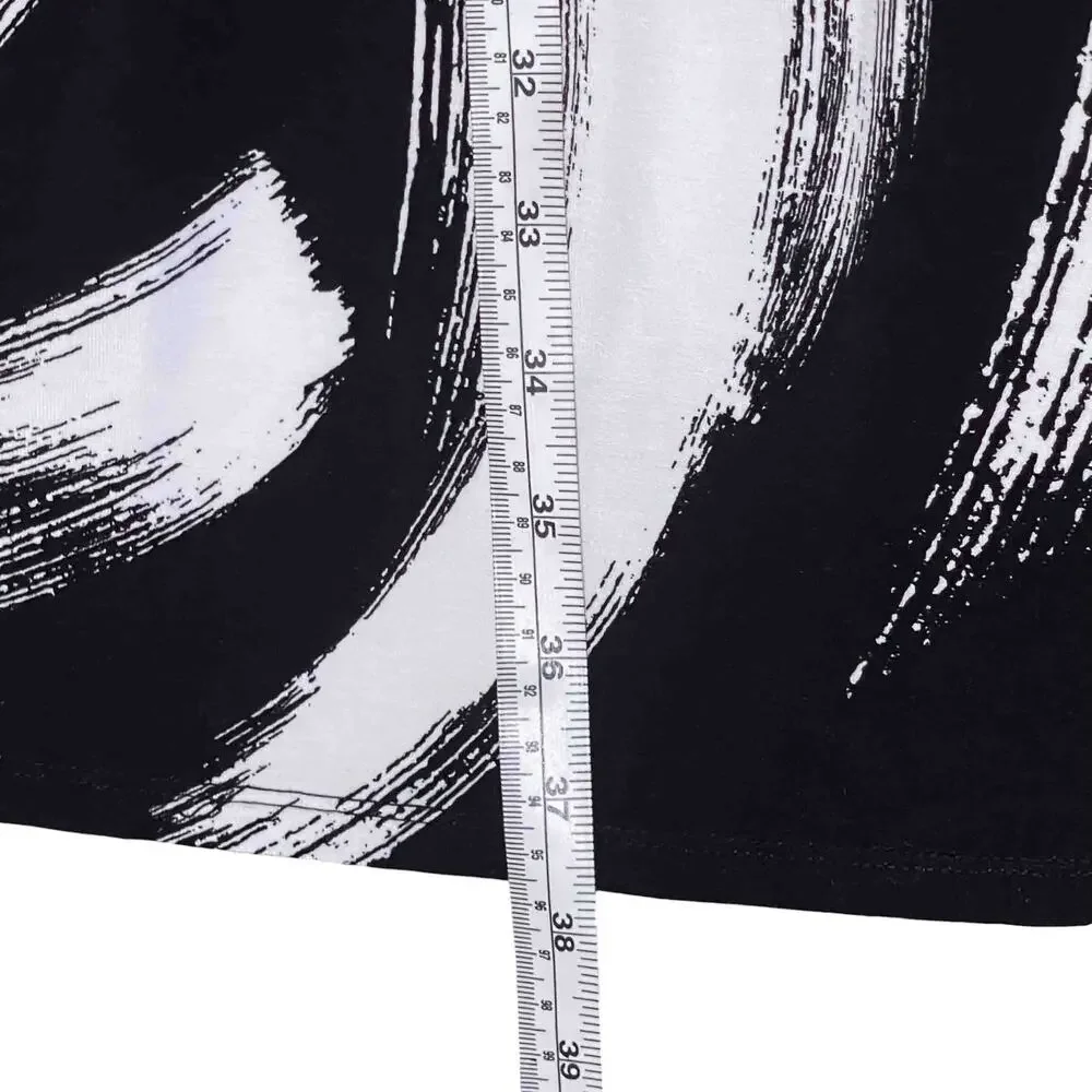 Chico's Classic Pleated Short Dress Size 20 Black White Pockets Printed Casual - Picture 8 of 8